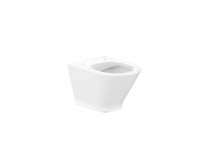 Round - Inodoro suspendido compacto Roca Rimless® con salida horizontal y fijaciones ocultas (incluye taza y tapa con opción caída amortiguada) - Imagen 2
