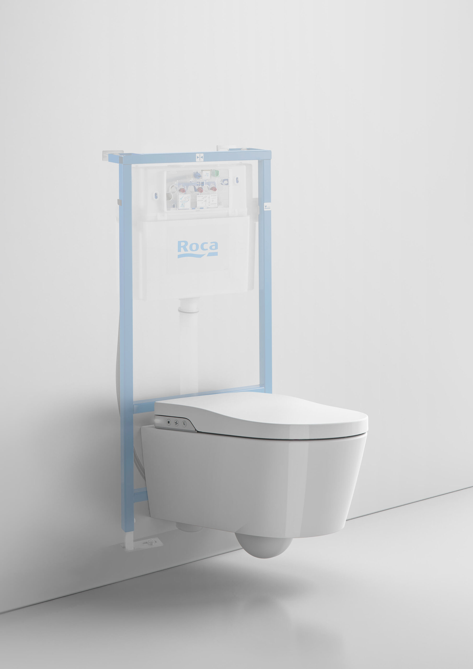 In-Wash® Inspira – Smart toilet suspendido Roca Rimless® con funciones de lavado y secado