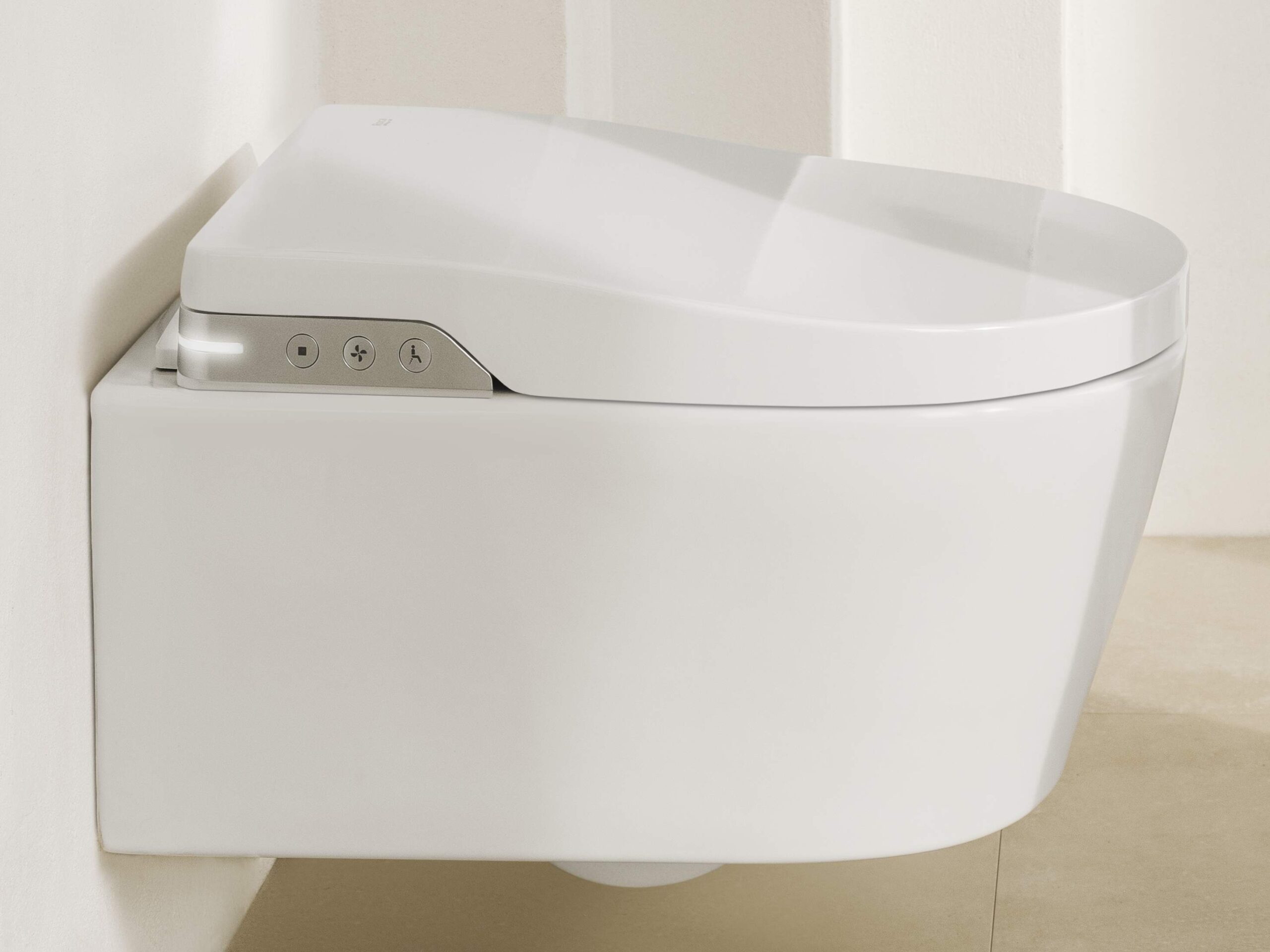 In-Wash® Inspira – Smart toilet suspendido Roca Rimless® con funciones de lavado y secado
