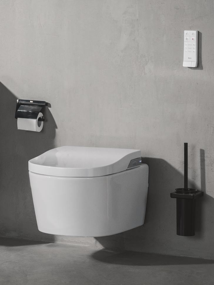 In-Wash® Inspira – Smart toilet suspendido Roca Rimless® con funciones de lavado y secado