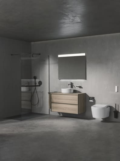 In-Wash® Inspira – Smart toilet suspendido Roca Rimless® con funciones de lavado y secado