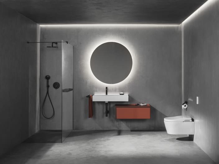 In-Wash® Inspira con In-Tank® – Smart toilet suspendido Roca Rimless® Vortex con tanque integrado y funciones de lavado y secado