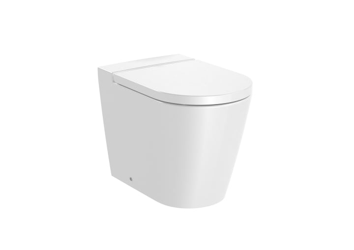 Round – Inodoro Roca Rimless® adosado a pared con salida dual (incluye taza y tapa amortiguada)