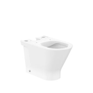Round - Taza Roca Rimless® compacta adosada a pared con salida dual para inodoro de tanque bajo