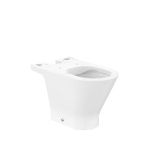 Round - Taza Roca Rimless® con salida dual para inodoro de tanque bajo