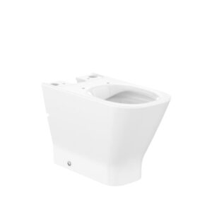Square - Taza Roca Rimless® altura Comfort adosada a pared con salida dual para inodoro de tanque bajo