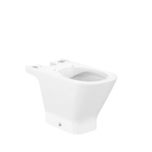 Square - Taza Roca Rimless® con salida dual para inodoro de tanque bajo