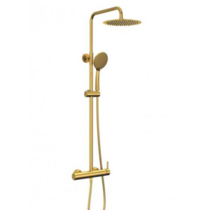 Columna de ducha monomando SIRIO INVERTER R – Oro PVD cepillado