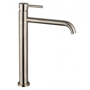 Grifo monomando de lavabo caño alto SIRIO – Níquel PVD cepillado