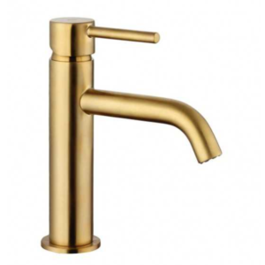 Grifo monomando de lavabo SIRIO – Oro PVD cepillado