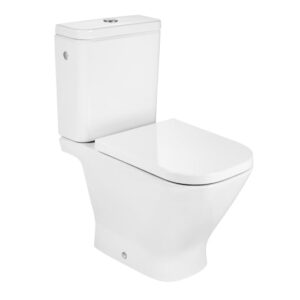 Square - Inodoro completo Roca Rimless® con salida dual, cisterna inferior