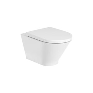 Round - Inodoro suspendido Roca Rimless® con salida horizontal, fijaciones ocultas