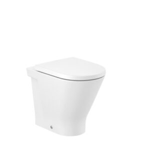 Round - Inodoro adosado a pared de altura confort Roca Rimless® con salida dual
