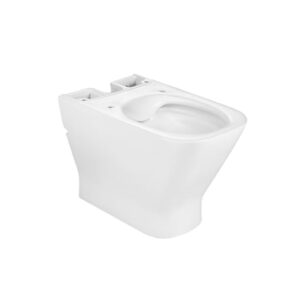 Square - Taza Roca Rimless® adosada a pared compacta con salida dual para inodoro de tanque bajo