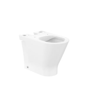 Round - Taza Roca Rimless® altura Comfort adosada a pared con salida dual para inodoro de tanque bajo